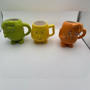Vintage Lot Of 3 ACTOS Anthropomorphic Mugs Trigliceride, Stomach, HDL In EUC